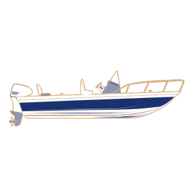 BAY BOAT- Rounded Bow,Cent Con,High Bow Rails(up to 24") | BoatCoversNow